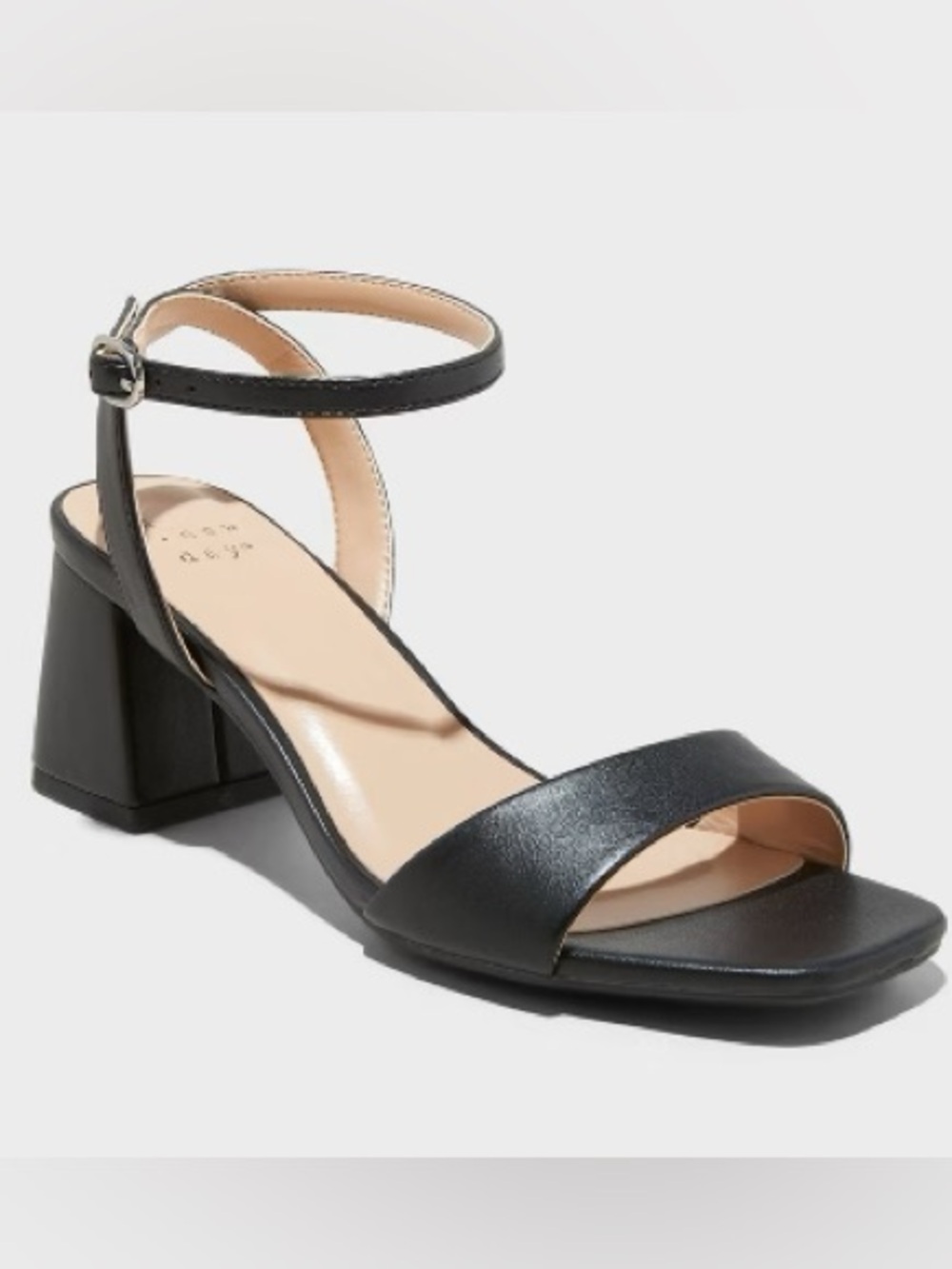 Ankle Strap Sandal Heels with Memory Foam Insole - A New Day Black 9.5